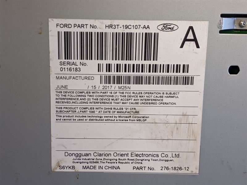 2016-2017 Ford Mustang GT S550 Audio Radio Receiver AM FM CD Single Disc - The Parts Farm
