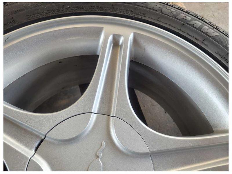 1994-2004 Ford Mustang GT Wheel 17x8 5 Spoke Silver Tire 2561 - The Parts Farm