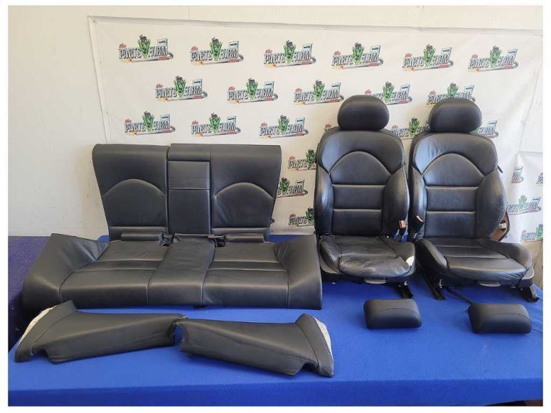 2001-2006 BMW M3 E46 M/T Coupe Set Black Seats Leather Front Back *Worn* 2445 - The Parts Farm