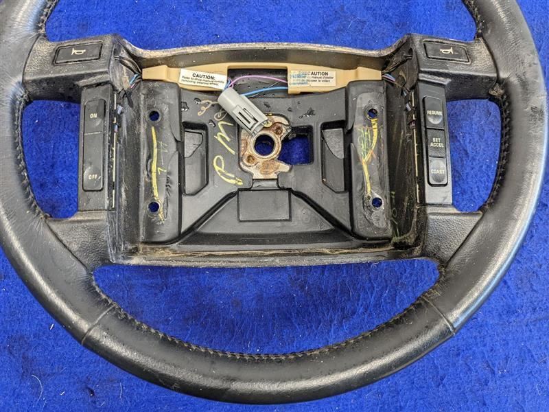 1990-1993 Ford Mustang GT LX 5.0L Steering Wheel Black Leather Horn Cruise - The Parts Farm