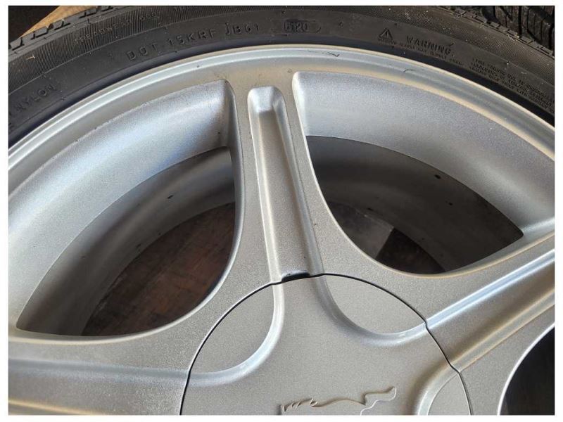 1994-2004 Ford Mustang GT Wheel 17x8 5 Spoke Silver Tire 2561 - The Parts Farm