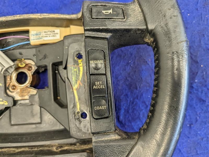 1990-1993 Ford Mustang GT LX 5.0L Steering Wheel Black Leather Horn Cruise - The Parts Farm