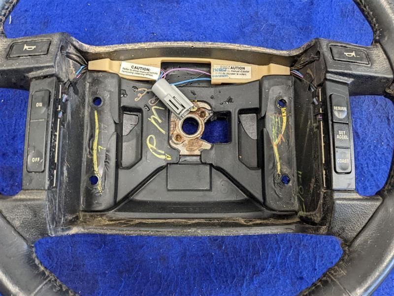 1990-1993 Ford Mustang GT LX 5.0L Steering Wheel Black Leather Horn Cruise - The Parts Farm