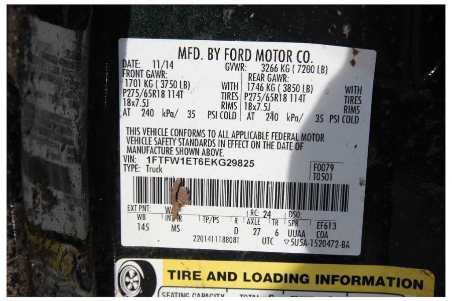 2014-2017 Ford F150 Pickup Truck Passenger Side Bed Cap Plastic Cover Crew Cab - The Parts Farm