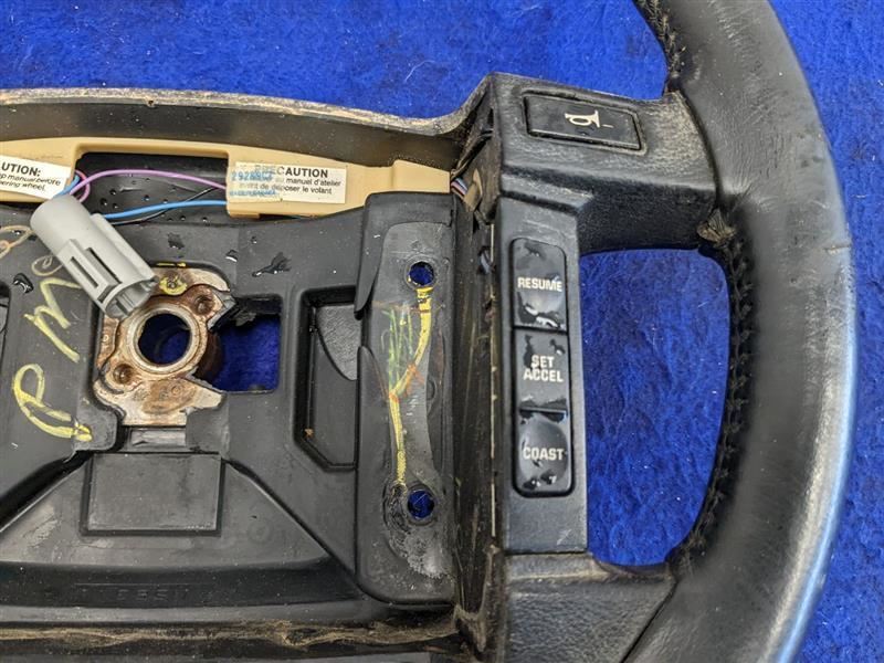 1990-1993 Ford Mustang GT LX 5.0L Steering Wheel Black Leather Horn Cruise - The Parts Farm