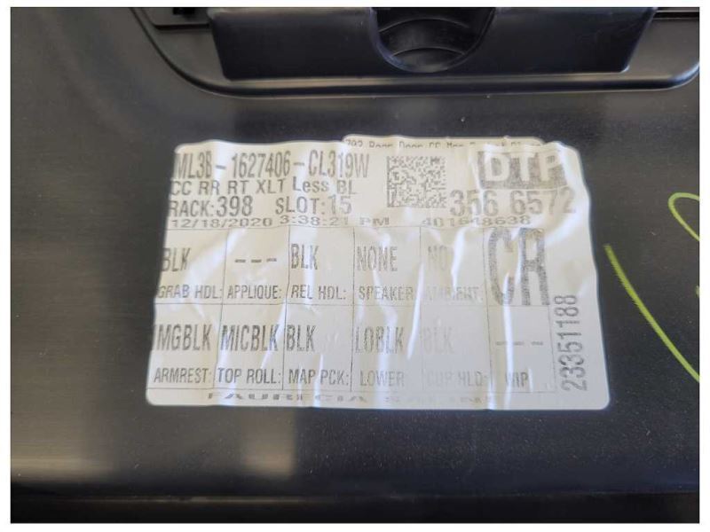 2021-2023 Ford F150 4x4 Pickup Truck Passenger Rear Door Panel Card Black 2547 - The Parts Farm