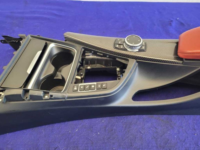 2015-2020 BMW M4 F82 F83 Center Console Front Floor iDrive Red Black Lid - The Parts Farm