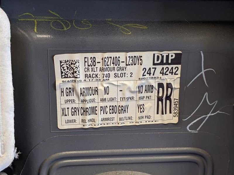 2015 2016 2017 Ford F150 Pickup Truck Passenger Rear Interior Door Trim Panel - The Parts Farm