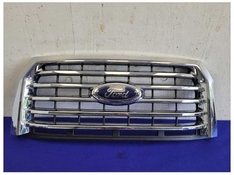 2015-2017 Ford F150 Pickup Truck Front Grille Center 5 Chrome Grill Shutter 2063 - The Parts Farm