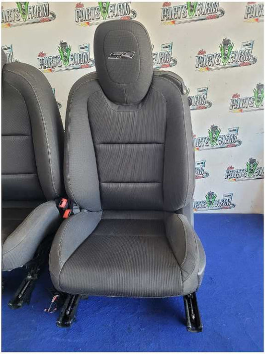 2012-2015 Chevrolet Camaro SS Coupe Set Cloth Bucket Seats Black Red 2793