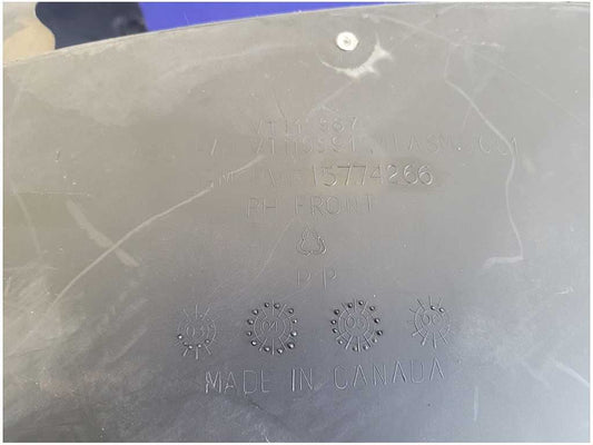 2003-2006 Chevrolet SSR Pickup Truck Passenger Front Fender Liner Shield 2682