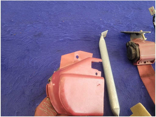 1987-1993 Ford Mustang GT LX Convertible Rear Seat Belts Retractor Red 2702