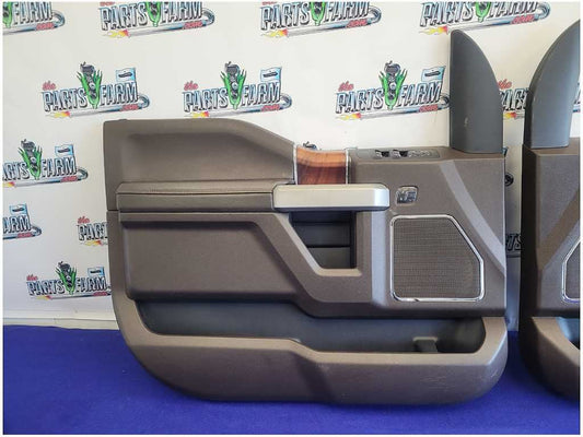 2017 Ford F150 Pickup Truck King Ranch Set Crew Door Panels Card Brown 2680