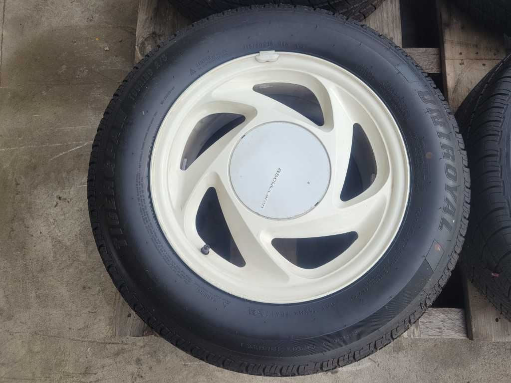 1990 Ford Mustang ASC Mclaren Convertible Set Wheels 15x7 White Paint Tire 2603 - The Parts Farm