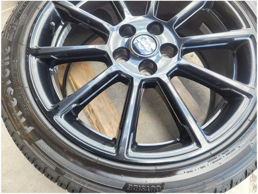 2015-2023 Ford Mustang GT S550 Wheel 19x8.5 Straight Spoke Black Paint 2748