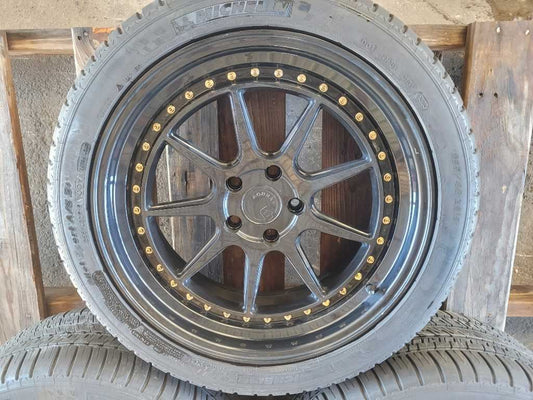 2015-2023 Ford Mustang GT S550 3 Aodhan Wheels 19x8.5 Black Spoke Tire 2638