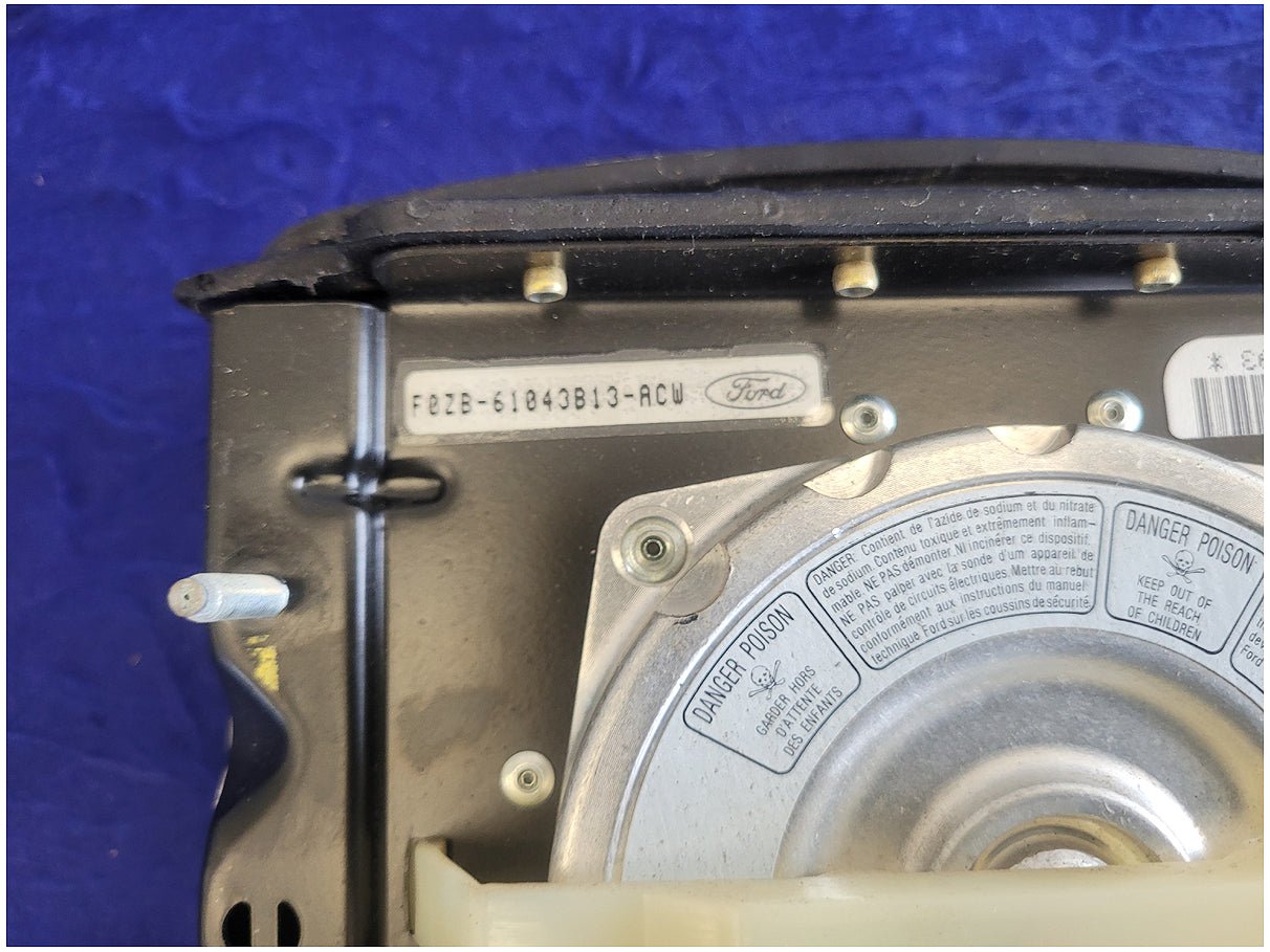 1990 Ford Mustang GT Driver Air Bag Steering Wheel Black Dash Trim 2702 - The Parts Farm