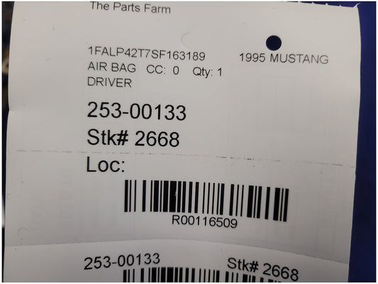 1994 - 1995 Ford Mustang GT 5.0L Driver Air Bag Steering Wheel Dash Trim 2668 - The Parts Farm