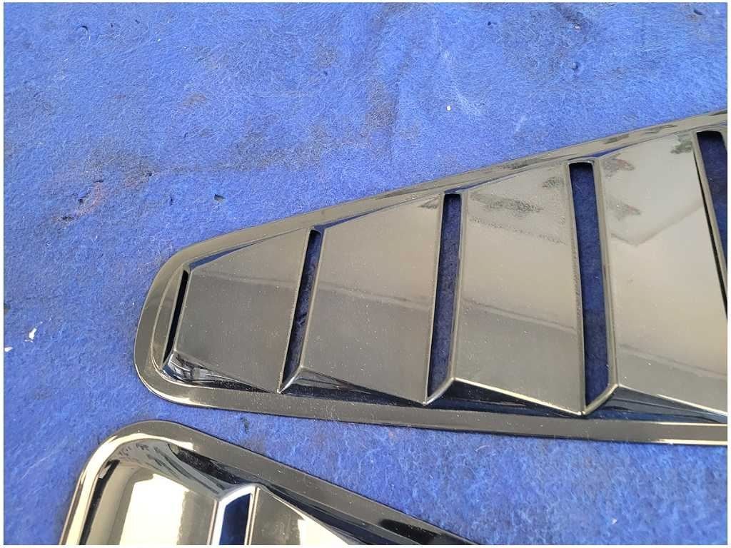 2005 - 2009 Ford Mustang Coupe Pair Quarter Window Scoops Louvers Black 2857 - The Parts Farm