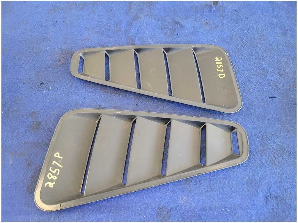 2005 - 2009 Ford Mustang Coupe Pair Quarter Window Scoops Louvers Black 2857 - The Parts Farm