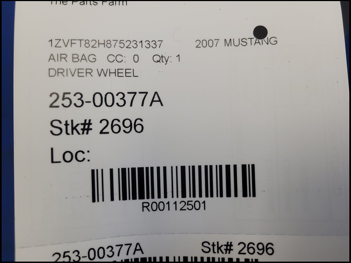 2005 - 2009 Ford Mustang GT Coupe Air Bag Driver Steering Wheel LH Dash 2696 - The Parts Farm