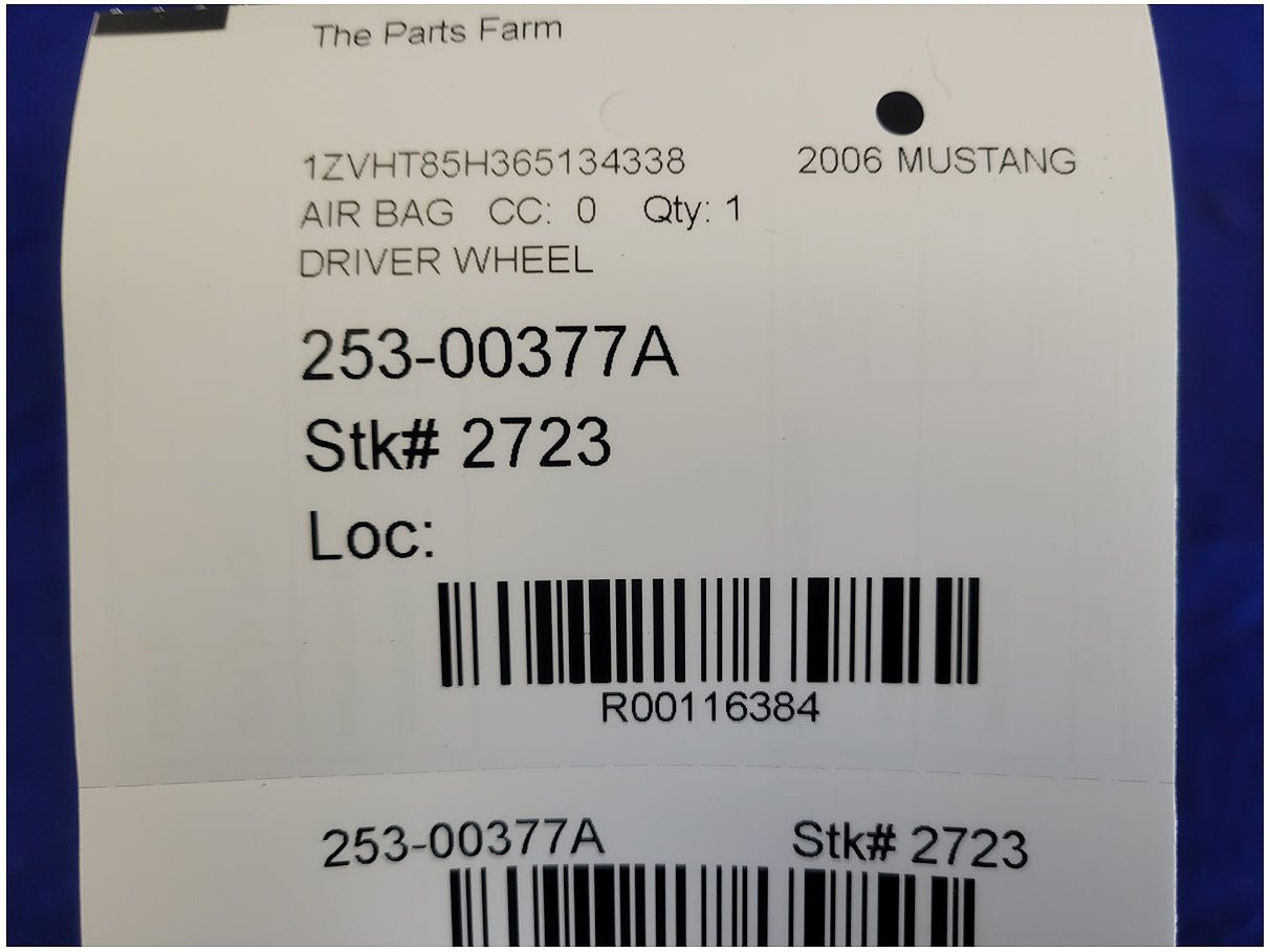 2005 - 2009 Ford Mustang GT Coupe Air Bag Driver Steering Wheel LH Dash 2723 - The Parts Farm