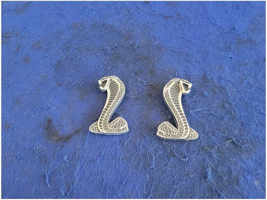 2007 - 2009 Ford Mustang GT500 Shelby Pair Fender Emblems Snake 2808 - The Parts Farm
