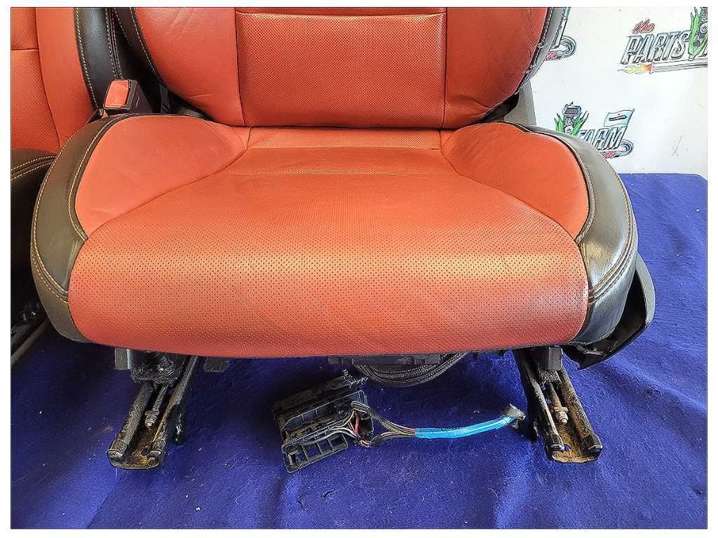 2010 - 2012 Chevrolet Camaro SS Coupe Set Seats Leather Heat Orange Scuffs 2707 - The Parts Farm