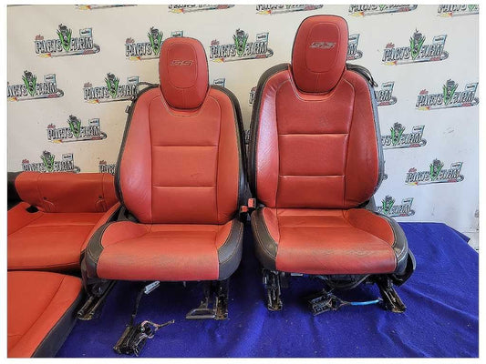 2010-2012 Chevrolet Camaro SS Coupe Set Seats Leather Heat Orange Scuffs 2707