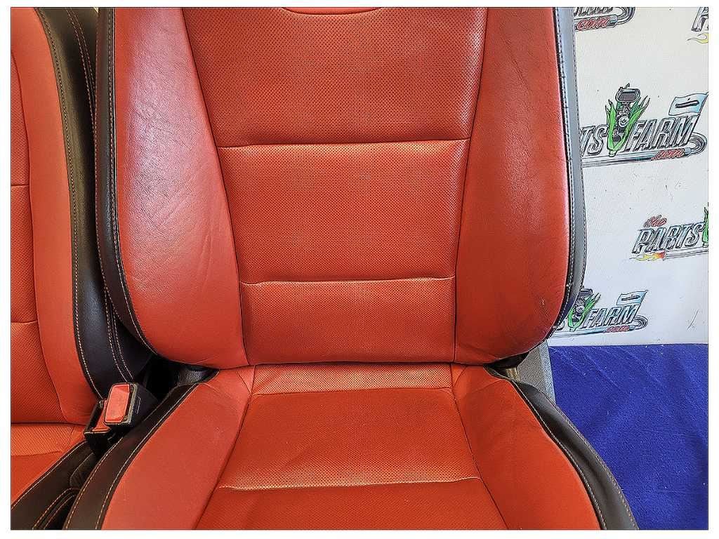 2010 - 2012 Chevrolet Camaro SS Coupe Set Seats Leather Heat Orange Scuffs 2707 - The Parts Farm