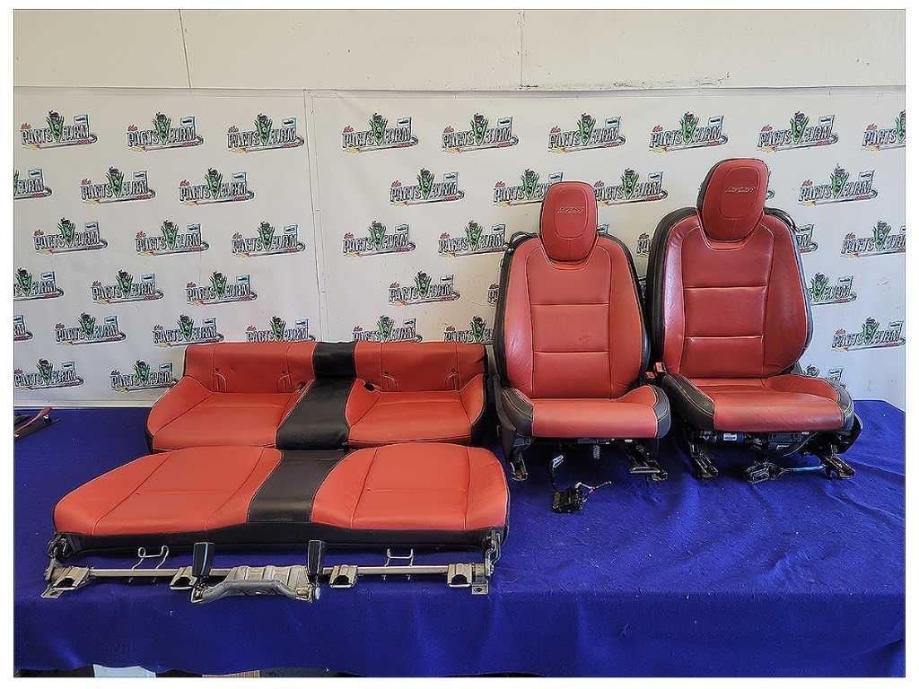 2010 - 2012 Chevrolet Camaro SS Coupe Set Seats Leather Heat Orange Scuffs 2707 - The Parts Farm