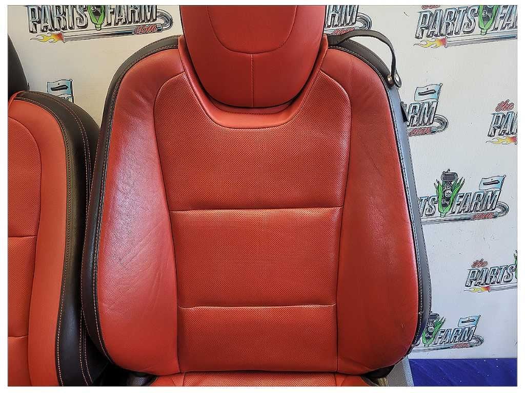 2010 - 2012 Chevrolet Camaro SS Coupe Set Seats Leather Heat Orange Scuffs 2707 - The Parts Farm
