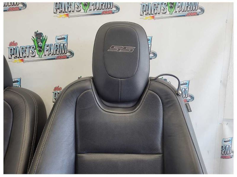 2010 - 2015 Chevy Camaro SS Set Coupe Seats Bucket Black Leather *Read* 2588 - The Parts Farm