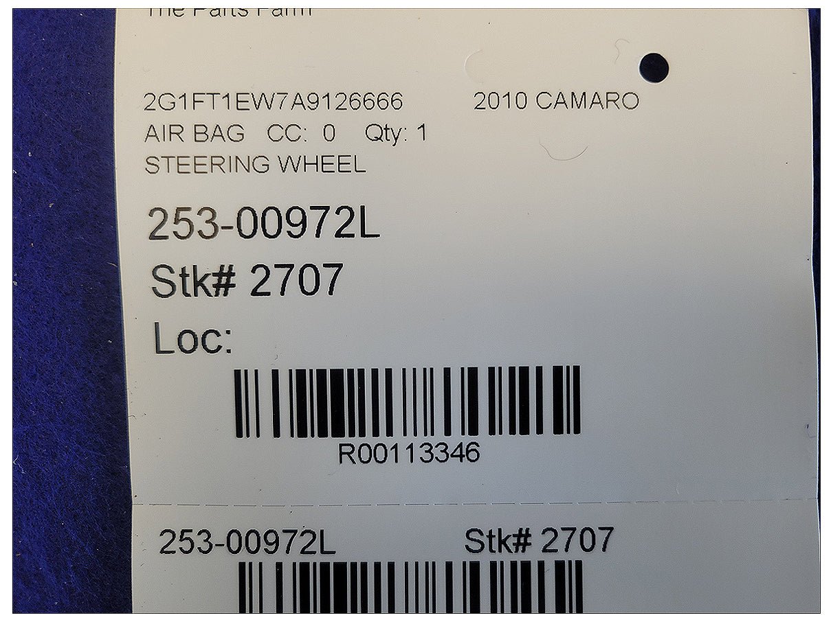 2010 Chevrolet Camaro SS Coupe Air Bag Steering Driver Dash 2707 - The Parts Farm