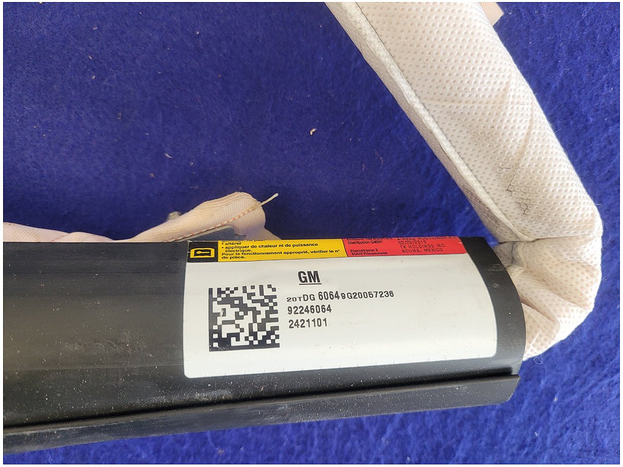 2010 Chevrolet Camaro SS Coupe Passenger Roof Curtain Air Bag 2698 - The Parts Farm