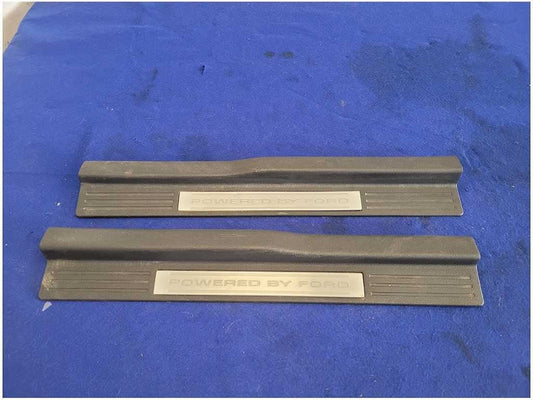 2011 - 2014 Mustang Boss 302 Pair Door Sill Plates Scuff Powered By Ford 2830 - The Parts Farm