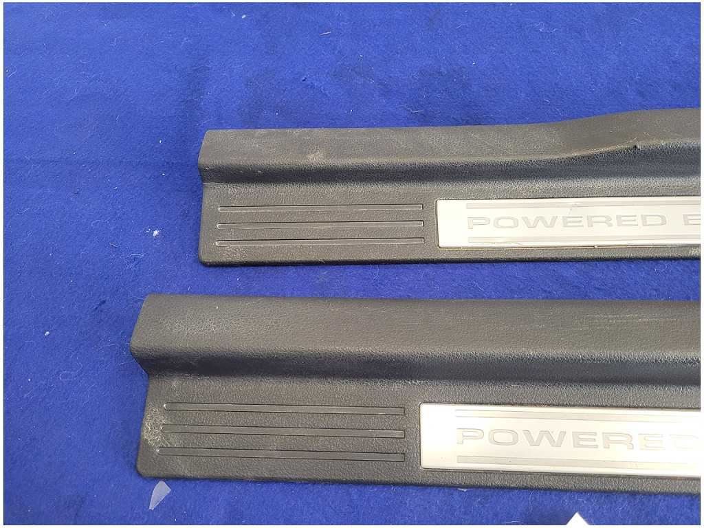 2011 - 2014 Mustang Boss 302 Pair Door Sill Plates Scuff Powered By Ford 2830 - The Parts Farm