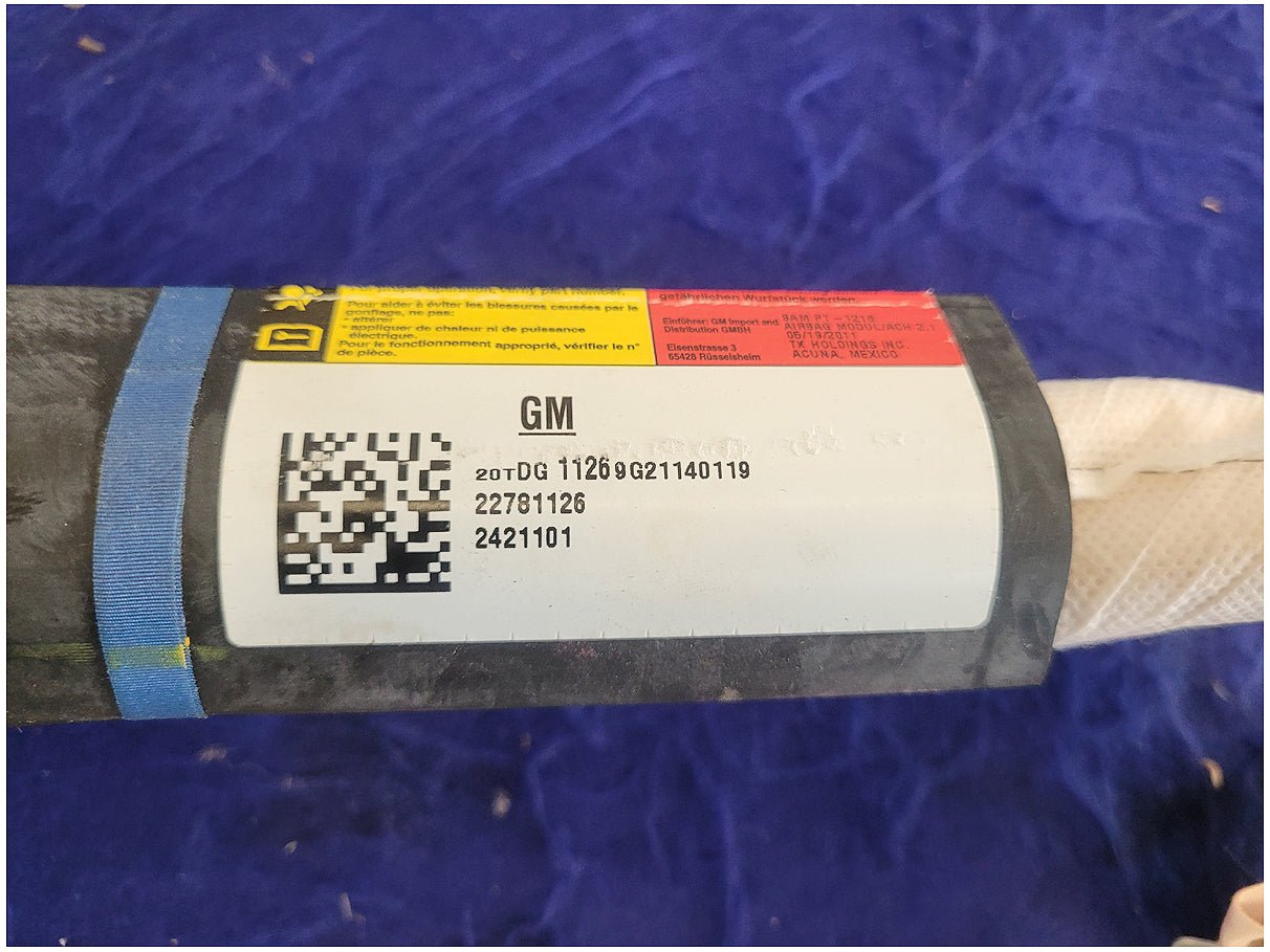 2011 Chevrolet Camaro SS Coupe Passenger Roof or Curtain Air Bag 2722 - The Parts Farm