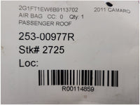2011 Chevrolet Camaro SS Coupe Passenger Roof or Curtain Air Bag 2725 - The Parts Farm