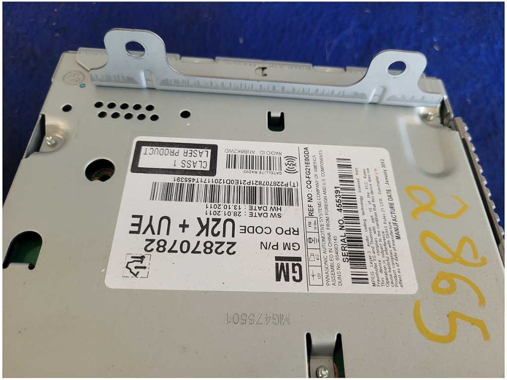 2012 Chevrolet Camaro SS Audio Receiver Radio Control Panel AM FM CD Info 2865 - The Parts Farm