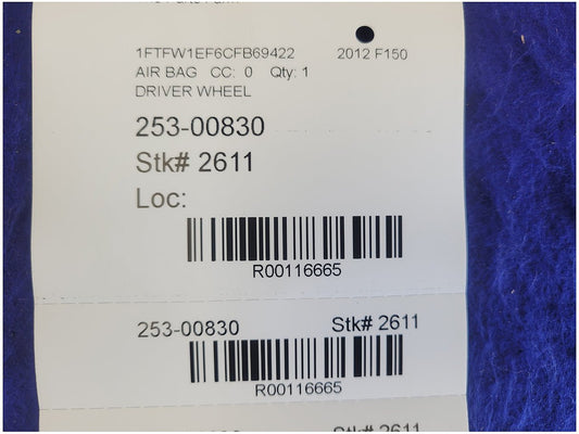 2012 Ford F150 F-150 5.0L Pickup Truck Driver Air Bag Steering Wheel