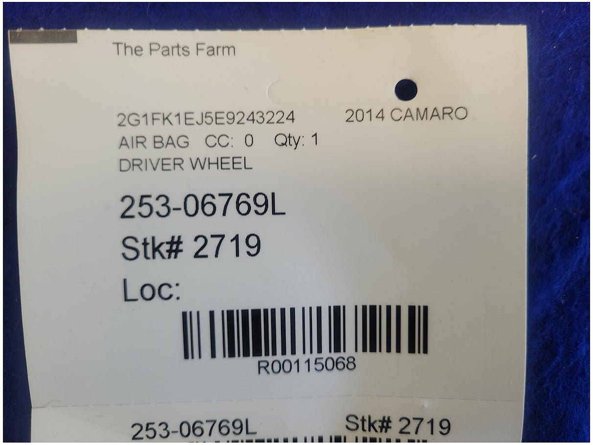 2014 Chevrolet Camaro SS Coupe Air Bag Driver Steering Wheel Dash Left 2719 - The Parts Farm