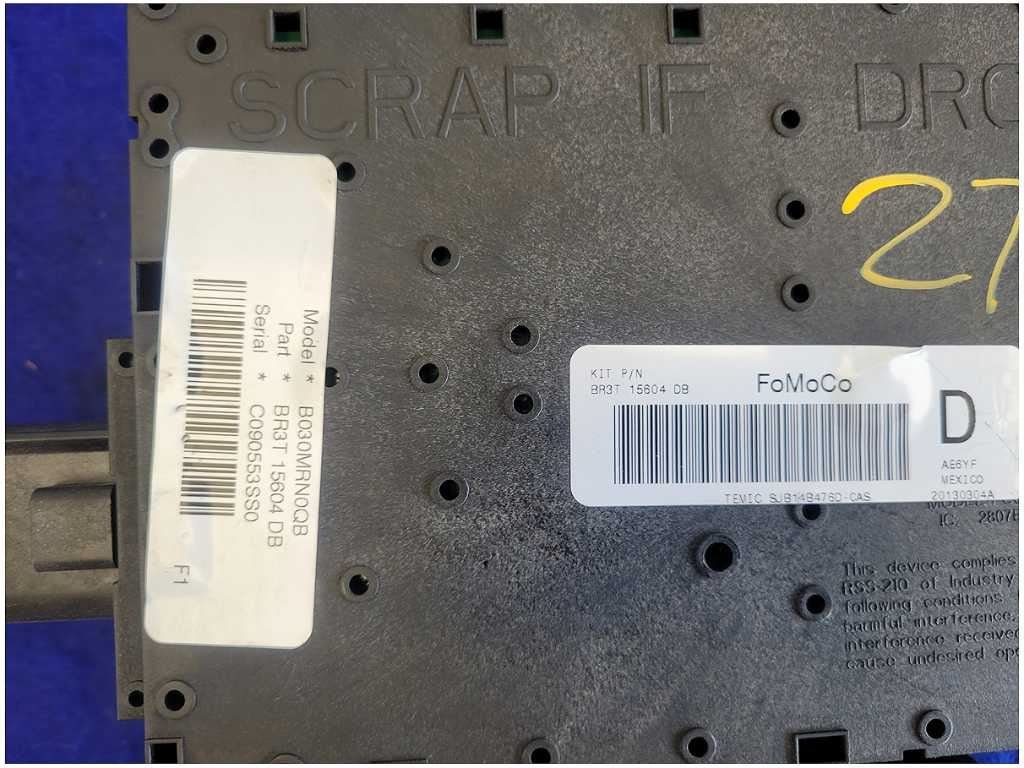 2014 Ford Mustang GT 5.0L S197 Coupe Smart BCM Module Body BR3T - 15604 - DB 2714 - The Parts Farm