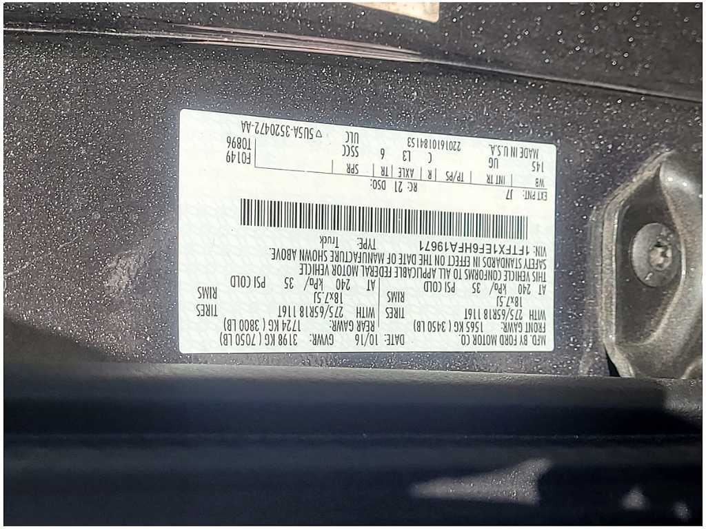 2015 - 2017 Ford F150 F - 150 Truck Driver Rear Side Door Extended Cab Paint J7 2797 - The Parts Farm