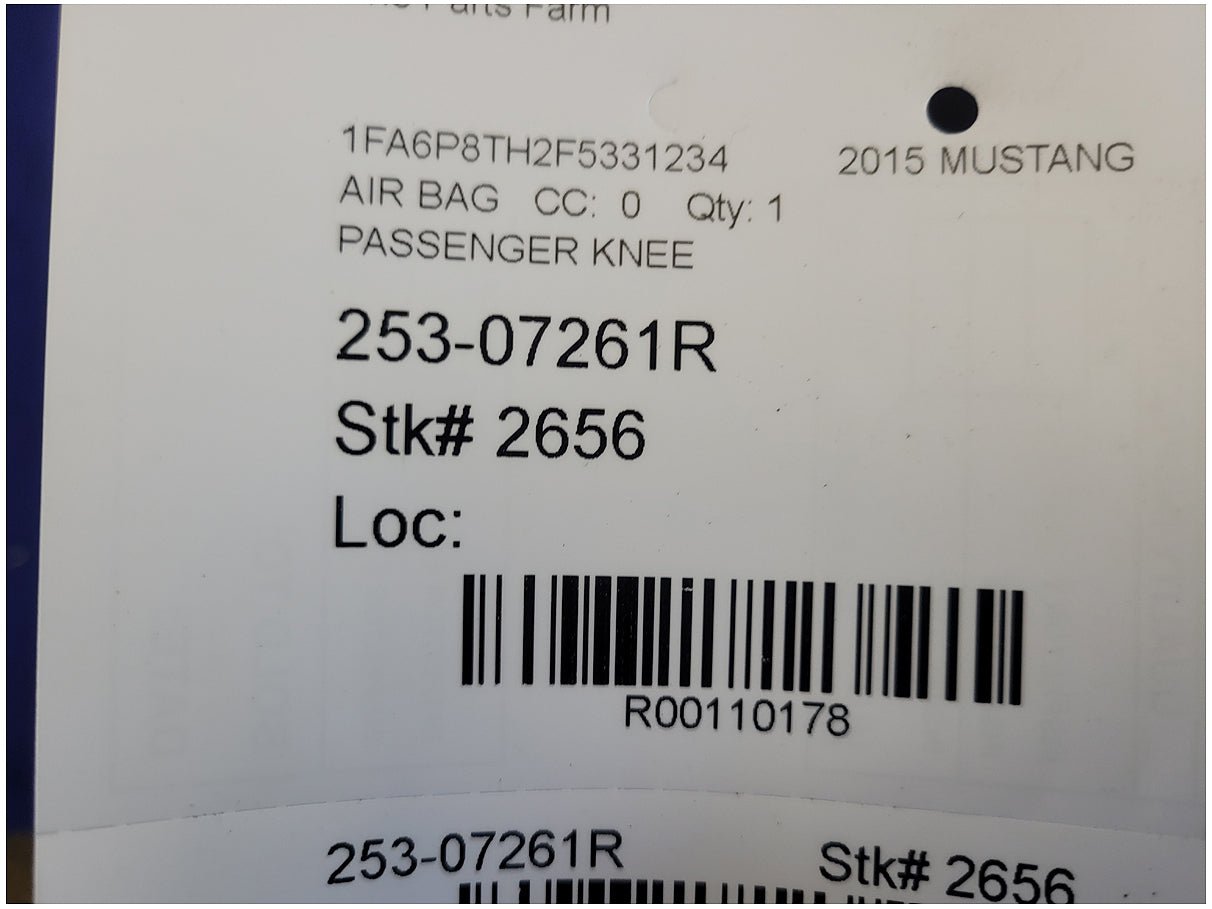 2015 - 2017 Ford Mustang GT Coupe Passenger Dash Lower Knee Air Bag 2656 - The Parts Farm