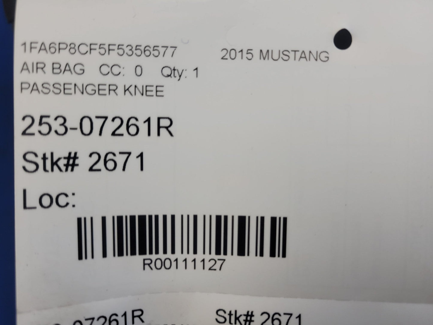 2015 - 2017 Ford Mustang GT S550 Driver Lower Knee Air Bag 2671 - The Parts Farm