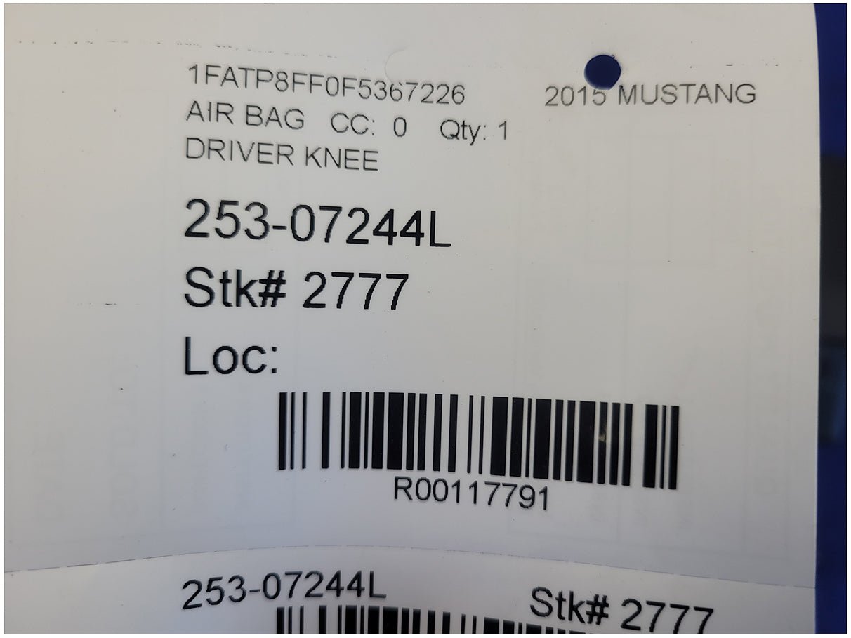 2015 - 2017 Ford Mustang GT S550 Driver Lower Knee Air Bag Left Dash 2777 - The Parts Farm