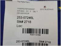 2015 - 2017 Ford Mustang GT S550 Driver Roof Curtain Air Bag 2718 - The Parts Farm