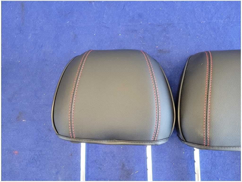 2015 - 2017 Ford Mustang GT S550 Pair Front Leather Headrests Red Stitching 2776 - The Parts Farm