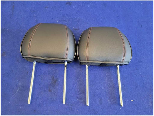 2015 - 2017 Ford Mustang GT S550 Pair Front Leather Headrests Red Stitching 2776 - The Parts Farm